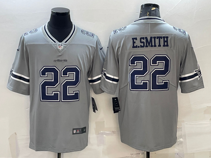 Men's Dallas Cowboys Emmitt Smith #22 Gray Inverted Legend Jersey